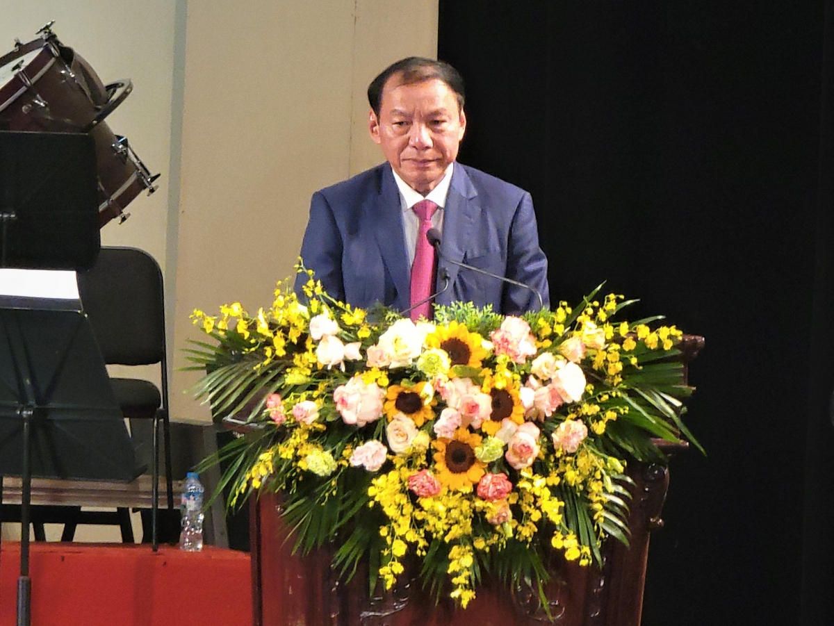 Ông Nguyễn Văn Hùng, Bộ trưởng Bộ VHTTDL phát biểu tại đêm hòa nhạc năm nay.