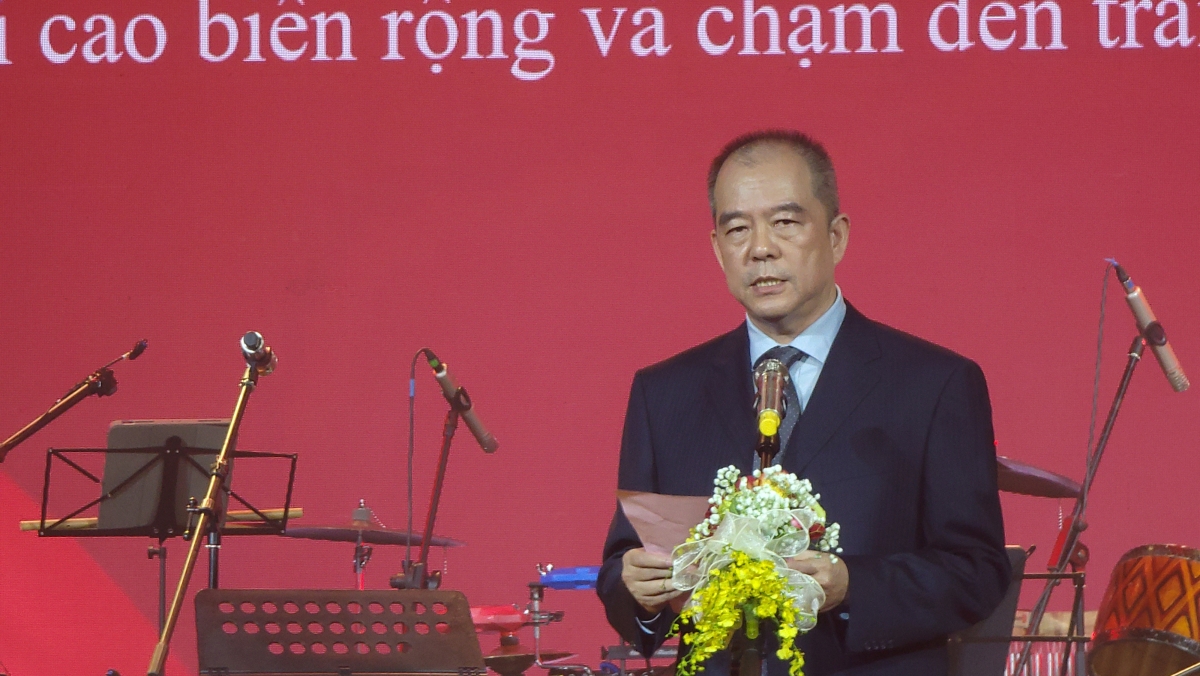 Ông Hoàng Chí Hằng, Phó Cục trưởng Cục Phát thanh- Truyền hình Khu Tự trị Dân tộc Choang, Quảng Tây, Trung Quốc phát biểu.