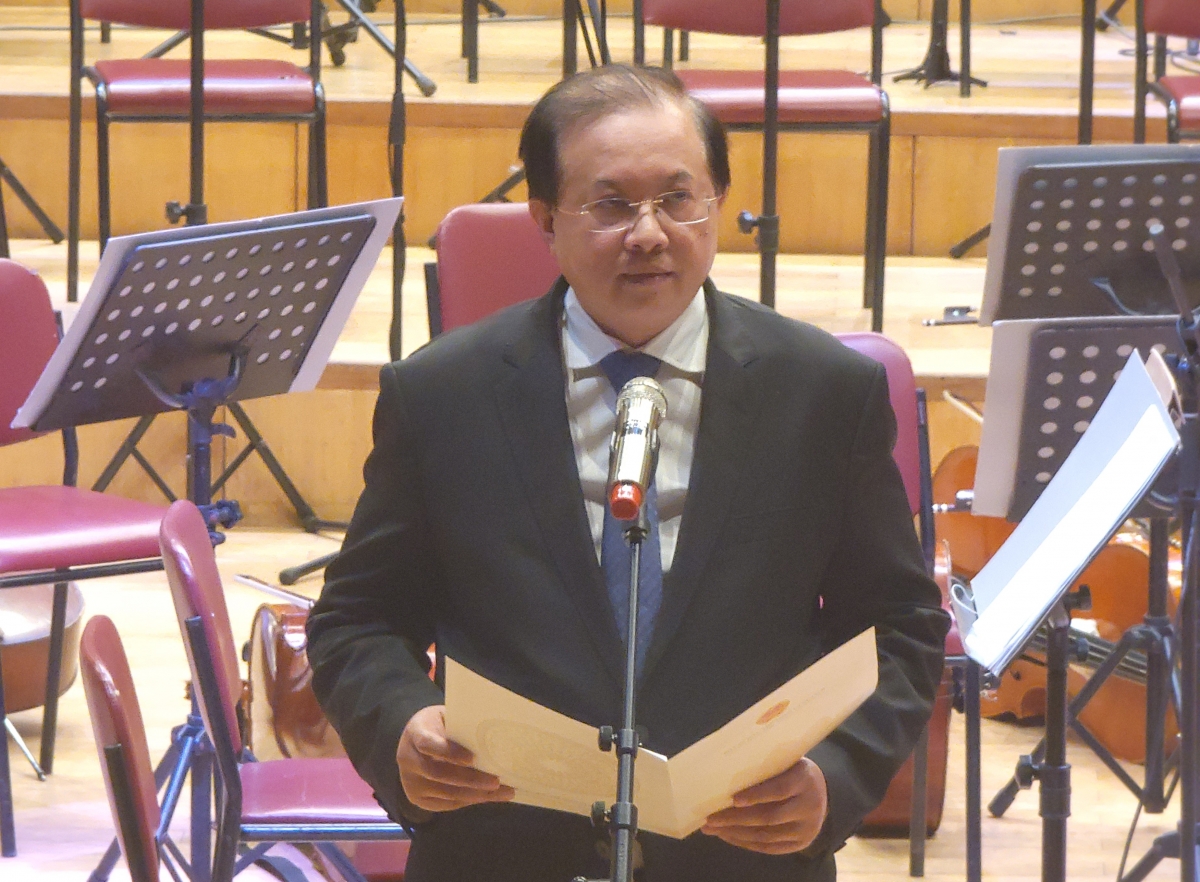 Ông Tạ Quang Đông, Thứ trưởng Bộ Văn hóa, Thể thao và Du lịch đọc diễn văn chào mừng.