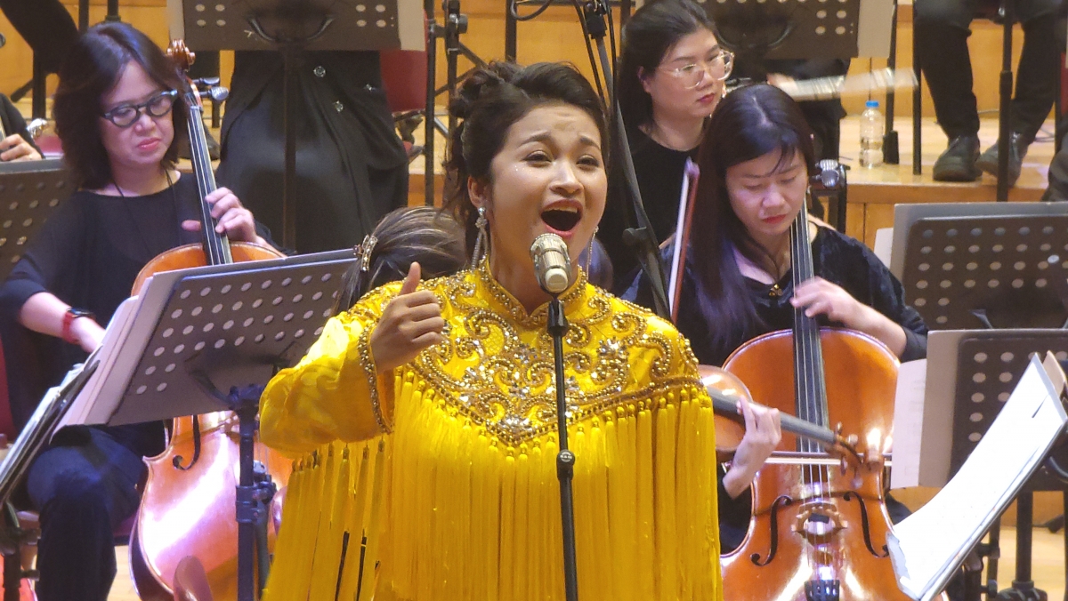 Ca sĩ Đỗ Tố Hoa trình bày ca khúc "Dòng sông tình bạn" của nhạc sĩ Đức Trịnh.