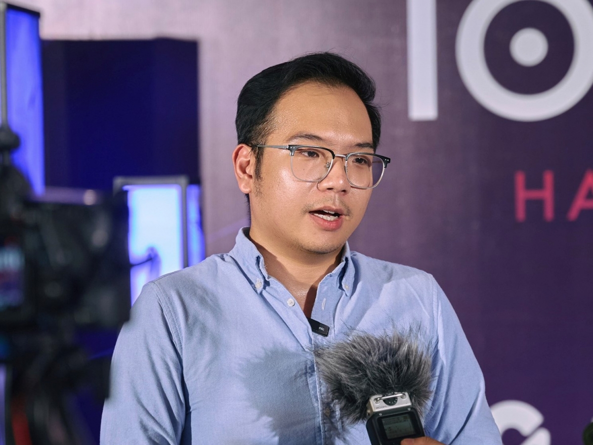 ​Ông Lã Tuấn Cường, Trưởng Ban tổ chức trả lời phỏng vấn.