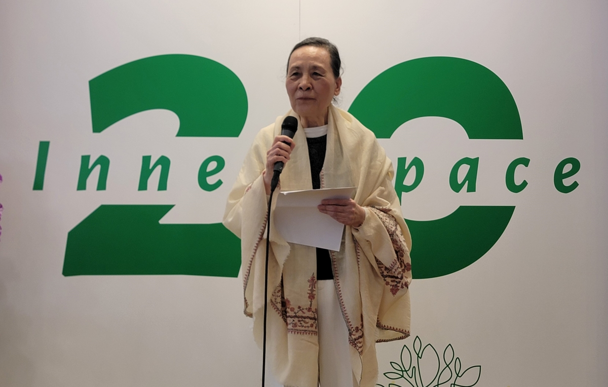 Tiến sĩ Đặng Kim Nhung - Thành viên Ban Điều hành Trung tâm Inner Space phát biểu khai mạc.