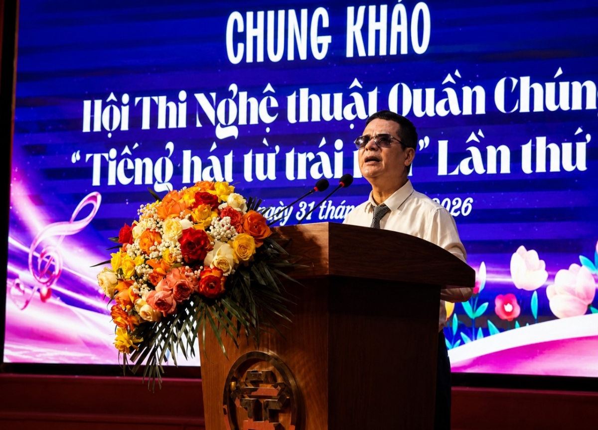 Ông Hoàng Mạnh Cường, Phó Chủ tịch phụ trách Hội người mù TP. Hà Nội phát biểu khai mạc.